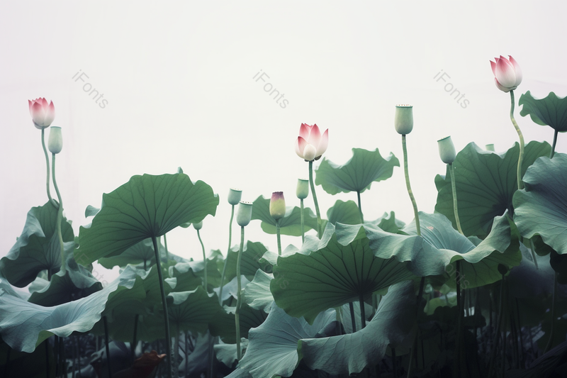 夏季荷叶露水淡雅池塘莲叶花骨朵莲花风景摄影,高清,摄影图,摄影图片,图片大全,摄影图免费下载